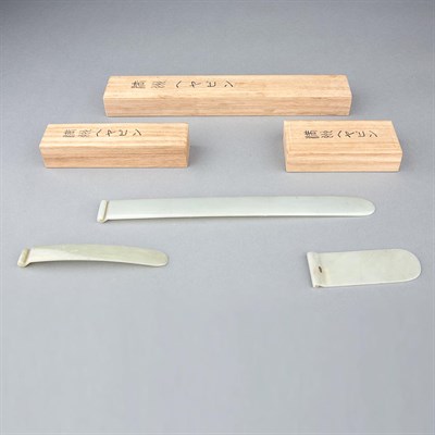 Lot 442 - Group of Three Chinese Celadon Jade Hairpins...