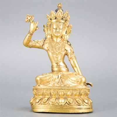 Lot 47 - Tibetan Gilt-Bronze Seated Bodhisattva 19th...