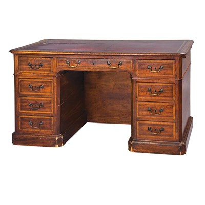 Lot 400 - George III Style Mahogany Pedestal Desk 19th...