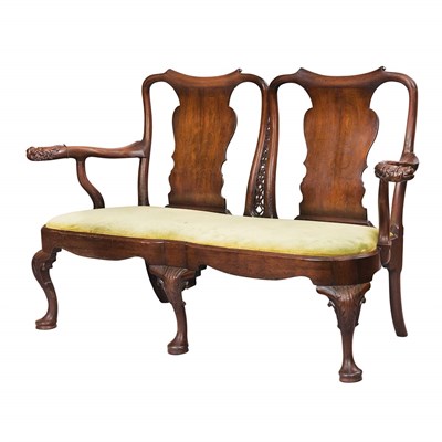 Lot 296 - George II Mahogany Double Chairback Settee Mid...