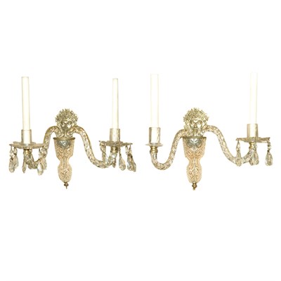 Lot 395 - Pair of George III Style Colorless Cut Glass...