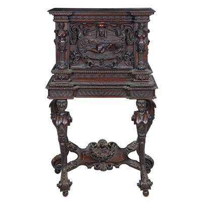 Lot 208 - Continental Renaissance Style Walnut Cabinet...