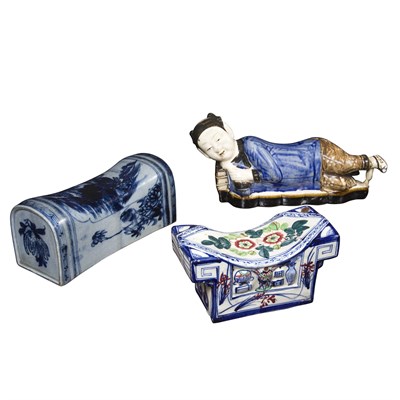 Lot 328 - Group of Three Chinese Porcelain Pillows...