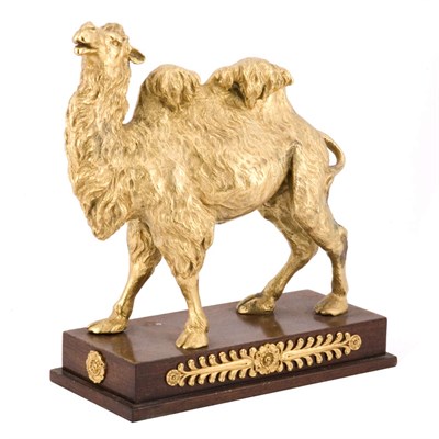 Lot 607 - Gilt-Metal Figure of a Camel Modeled in a...