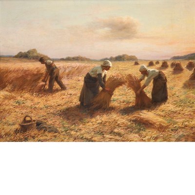 Lot 14 - Follower of Georges Laugee Harvesters Oil on...