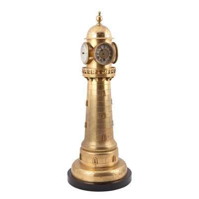 Lot 615 - French Gilt-Metal Lighthouse Clock Retailed by...