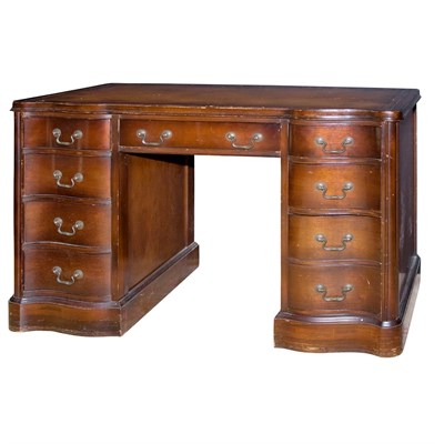 Lot 92 - Victorian Style Mahogany Stained Pedestal Desk...