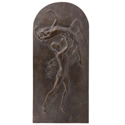 Lot 481 - Belgian Art Deco Bronze Relief Plaque of Two...