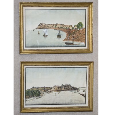 Lot 491 - Pair of Chinese Export Pictures Height 10...
