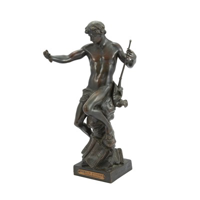 Lot 722 - Bronze Allegorical Figure of a Male Nude...