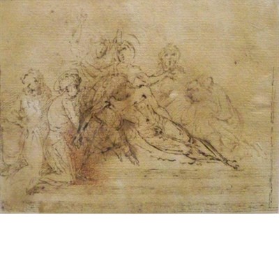 Lot 15 - Circle of Domenico Beccafumi Lamentation over...