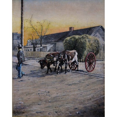 Lot 51 - Owen J. Hopkins American, d. 1902 The Haywain...