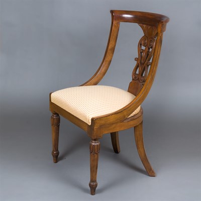 Lot 210 - Set of Eight Empire Style Mahogany Dining Chairs