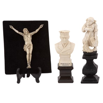 Lot 733 - Group of Three Continental Carved Ivory...