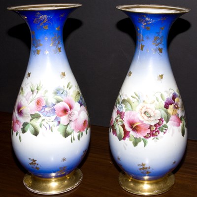 Lot 238 - Pair of Paris Porcelain Vases Height 19 1/2...