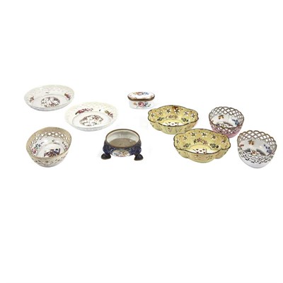 Lot 299 - Group of Battersea Enamel Reticulated...