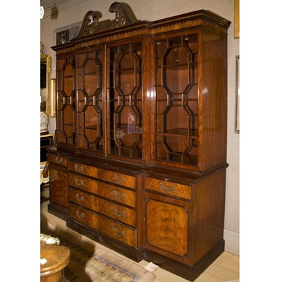 Lot 480 - George III Style Mahogany Breakfront Bookcase...