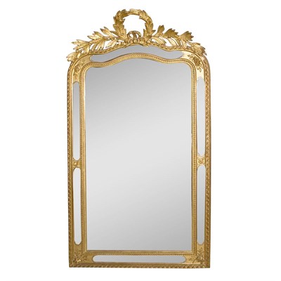 Lot 210 - Louis XVI Style Gilt-Wood Mirror Height 63...