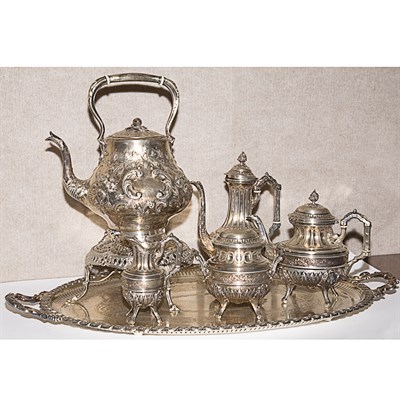 Lot 383 - Assembled Victorian Silver Plated Six-Piece...