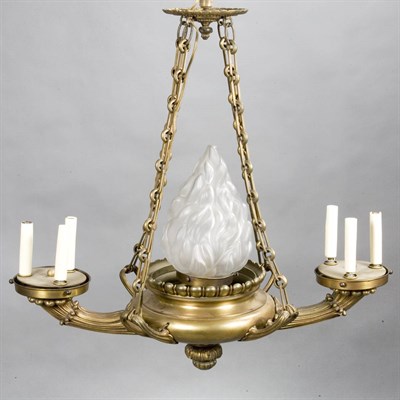 Lot 361 - Empire Style Gilt-Bronze Seven-Light...