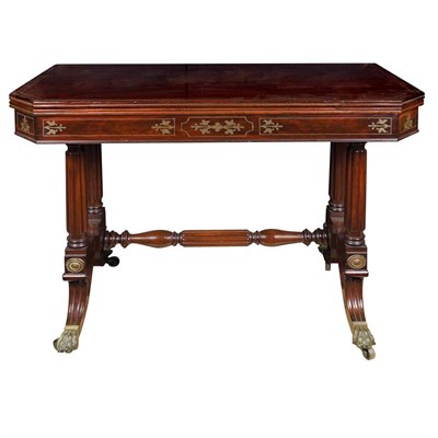 Lot 226 - Regency Style Mahogany Fold-Over Games Table...