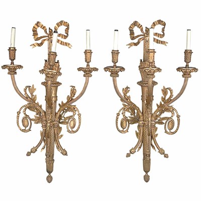 Lot 571 - Pair of Louis XVI Style Gilt-Bronze...