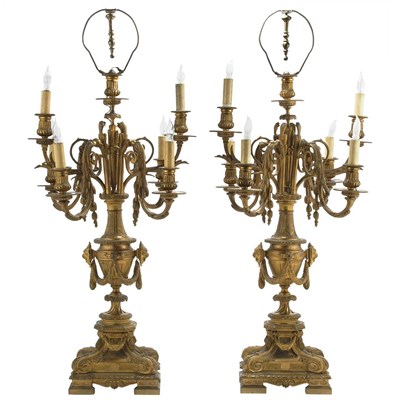 Lot 595 - Pair of Louis XVI Style Gilt-Bronze...