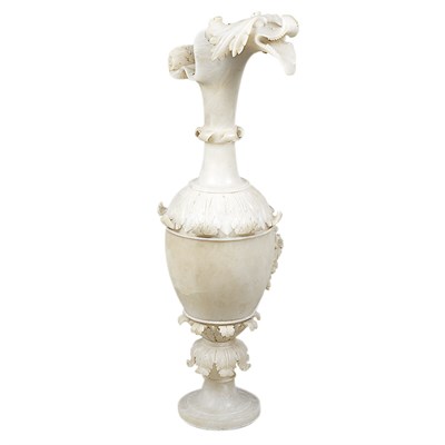 Lot 476 - Carved Alabaster Ewer Circa 1920 Electrified,...