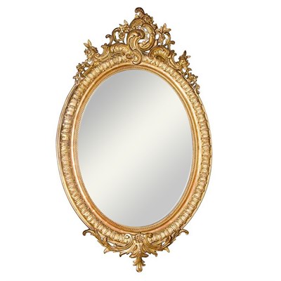 Lot 315 - Louis XV Style Gilt-Wood Mirror Height 46 1/2...