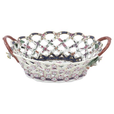 Lot 281 - Worcester Porcelain Reticulated Basket Circa...