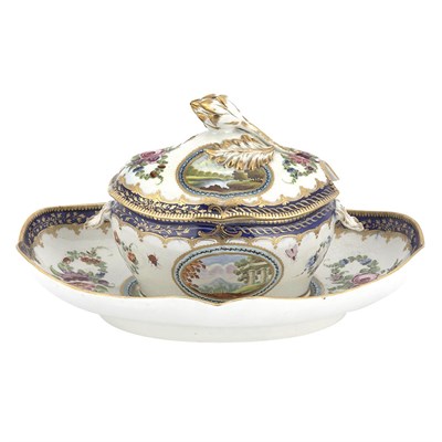 Lot 291 - Worcester Porcelain Sauce Tureen, Cover and...
