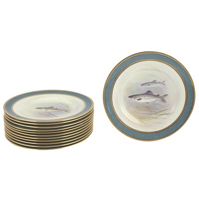 Lot 459 - Set of Twelve Royal Doulton Porcelain Fish...