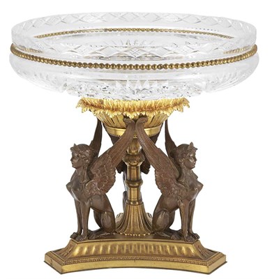 Lot 386 - Empire Style Parcel Gilt and Patinated-Bronze...