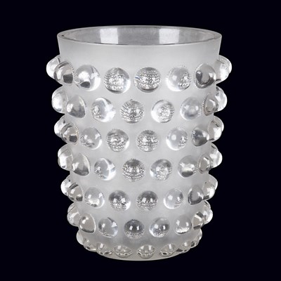 Lot 461 - Lalique Molded Glass Mossi Vase Of tapering...