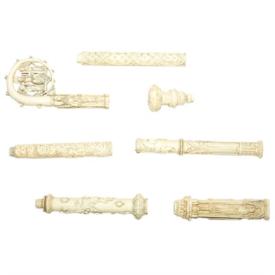 Lot 141 - French Ivory Crozier 19th Century In carved...