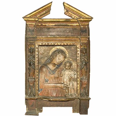 Lot 115 - Renaissance Style Polychrome Decorated Plaster...