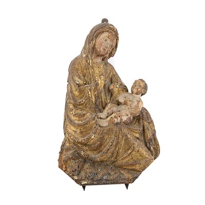Lot 156 - Italian Polychrome decorated Walnut Figural...
