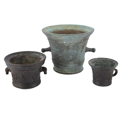 Lot 150 - Group of Thee Continental Bronze Mortars...