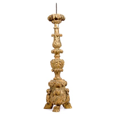 Lot 184 - Italian Baroque Style Gilt-Wood Pricket Stick...