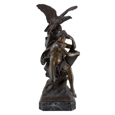 Lot 714 - French Bronze Figure of a Young Man Titled Le...