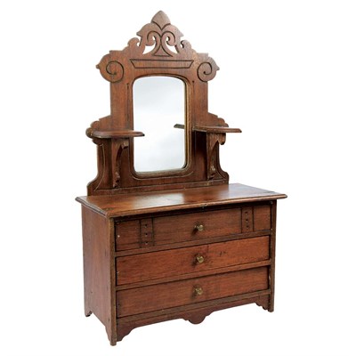 Lot 253 - Two Stained Wood Diminutive Dressers Height of...