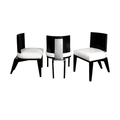 Lot 190 - Larry Laslo Design Set of Six Chairs Chromed...