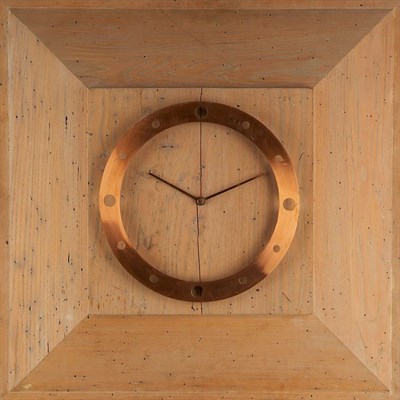 Lot 186 - 20th Century Design Clock Bleached wood and...