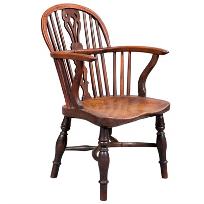 Lot 266 - George II Style Yewwood Child's Windsor Chair...