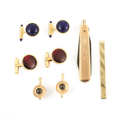 Lot 897 - Group of Gentleman's Gold and Metal Jewelry