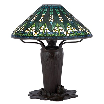 Lot 520 - Tiffany Studios Bronze and Leaded Favrile...