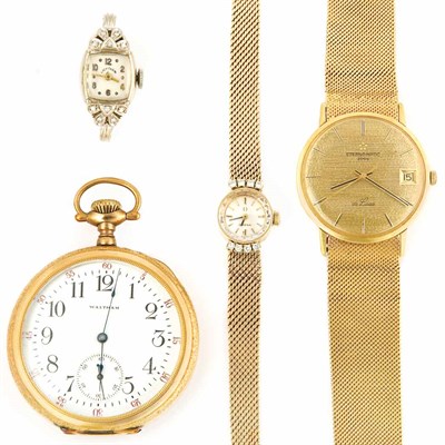 Lot 898 - Group of Gold, Gold-Filled and Metal Watches