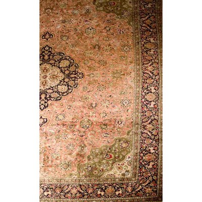 Lot 504 - Qum Silk Carpet Central Iran, second half of...