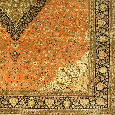 Lot 496 - Qum Silk Carpet Central Iran, second half of...