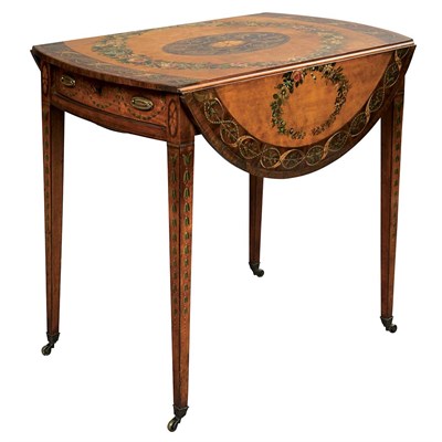 Lot 501 - Edwardian Painted Satinwood Pembroke Table...